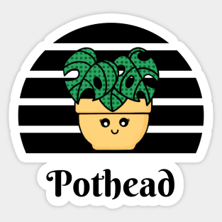 Pothead with Monstera Plant Sticker